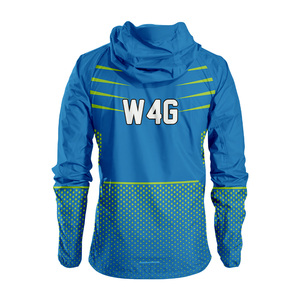 Veste coupe-vent à capuche zippée en nylon enduit sublimé sur mesure, tissu recyclé, vêtements de sport d'extérieur - Product Image 5