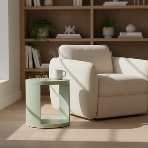 Table d'appoint décorative, table basse moderne en bois d'hévéa du Vietnam, MDF et placage de chêne, meuble décoratif pour salon - Product Image 2