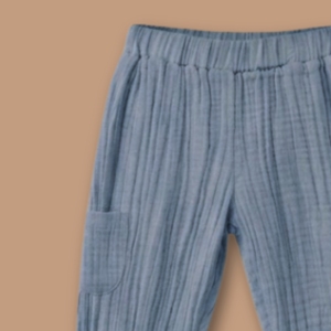 Pantalones de Muselina Orgánica Cot & Candy Color Aqua para Bebés - Product Image 3