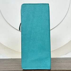 2026 New Arrival High Quality Cowhide Leather Jewelry Organizer Luxury Turquoise Leather Long Western Zipper Closure <b>Travel</b> <b>Case</b> - Product Image 5