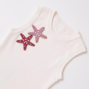 Nuevo Top de Punto Corto con Cuentas de Estrella de Mar, Estilo Casual y Ajustado para Mujer, Colección Verano 2025, con Logo Frontal, Estilo Spice Girl - Product Image 4