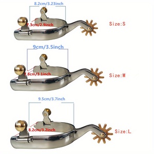 Éperons de cheval occidentaux en acier inoxydable avec engrenages et boucles en cuivre - Équipement d'équitation durable et résistant à la rouille - Product Image 5