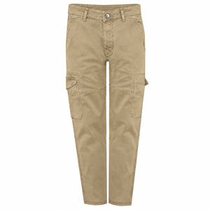 <b>Men's</b> <b>Khaki</b> Cotton <b>Cargo</b> <b>Pants</b> Mid Waist Straight Casual Breathable Quick Dry Multiple Pockets Button Closure Autumn Trousers - Product Image 4