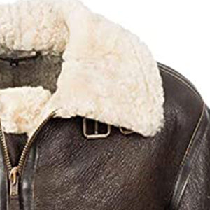 VORNEX INDUSTRY Winter Real Sheepskin <b>Shearling</b> Fur Bomber Jacket for <b>Men</b> Eco-Friendly Stand Collar Latest Grain Type - Product Image 4