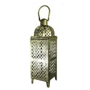 Lanterne vintage en métal noir pour extérieur, support de bougie suspendu en fer, motif mandala découpé au laser, lanternes pour patio, décoration de la maison - Product Image 3
