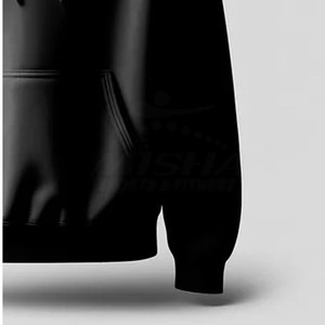 Sudadera con Capucha Negra para Hombre, Corte Holgado, Felpa Francesa, con Bolsillo, Estilo Casual de Invierno, Tejida, con Estampado Digital y Bordado - Product Image 4
