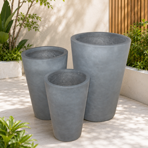Contemporary Fiberglass Round Planter Eco-Friendly Home & Garden Indoor Outdoor Durable Lightweight Wholesale Supplier OEM - Product Image 1