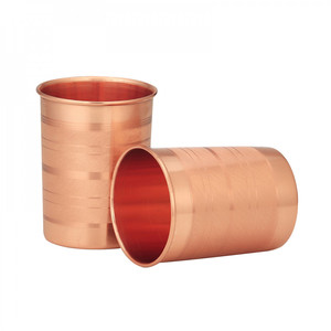 Smooth Finish Copper Glass Tumbler Plain Ayurvedic Drinking Water Cup Metal Copper <b>Drinkware</b> - Product Image 3