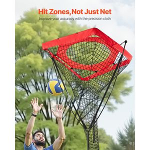 Attrezzatura Portatile per Allenamento di Pallavolo con Base in Acciaio, Angolo e Altezza Regolabili per Pratica dei Passeggianti, Rete Inclusa - Product Image 2