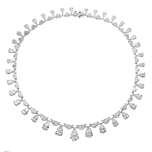 Collier en or blanc 14 carats de qualité supérieure avec diamant taille poire, cadeau de luxe parfait pour elle, disponible en quantité en gros - Product Image 1