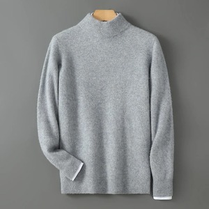 Pull-over ample pour homme à col semi-montant en 100% pure laine, à manches longues, tricoté, idéal pour l'hiver – Meilleure vente - Product Image 6