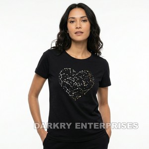 Camiseta de Mujer con Estampado por Sublimación, Diseño Floral Personalizado, Fabricante de Camisetas con Impresión por Transferencia de Calor, Camiseta Blanca de Algodón para Mujer - Product Image 5