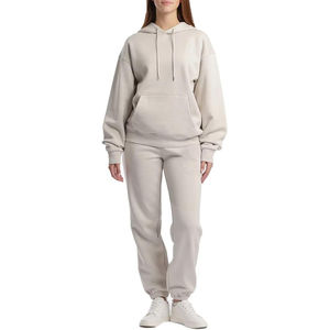 Survêtement unisexe en molleton de coton vierge personnalisable avec broderie, style streetwear hiver, 2 pièces, pour homme et femme, coupe oversize - Product Image 5