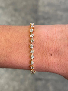 Bracelet tennis en diamants de laboratoire de 5,00 CT, coupes mixtes cœur, émeraude, ovale et ronde, en or massif 18K, 14K, 10K et argent 925, cadeaux de luxe pour mariée - Product Image 2