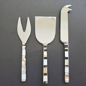 Stainless Steel Cheese Knife <b>Set</b> With Mother Of Pearl Handle Durable Cheese Tools For Serving - Product Image 1