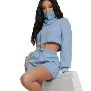 Conjunto de Sudadera Corta con Capucha de Algodón Transpirable de Verano de Primera Calidad, Ligero, con Logotipo Personalizado, Ropa para Mujer - Product Image 6