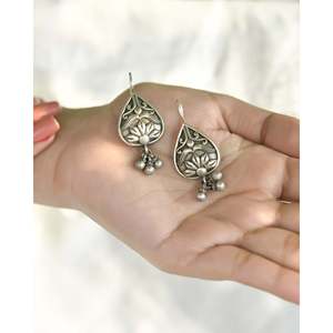 Pendientes de Plata con Diseño de Moda Meera Jaipur Shilp - Product Image 2
