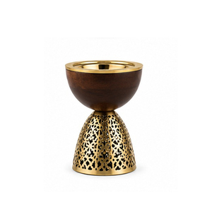 Acacia Wood Eco-friendly Long-lasting Incense Burner Stainless Steel Base Greek Pattern Modern Art Antique Style <b>Diffuser</b> - Product Image 5
