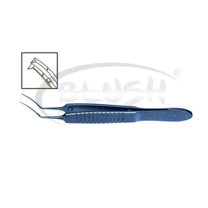 Pinzas de Capsulorrexis Curvas de Titanio Utrata, Instrumento Oftálmico Microquirúrgico para Cirugía de Cataratas, Certificado CE por Blush Surgical - Product Image 2