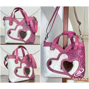 Bolsos de Mano y Bandolera de Cuero Vacuno Repujado a Mano de Primera Calidad, Bolsos de Diseño Occidental para Mujer, Venta al Por Mayor - Product Image 1