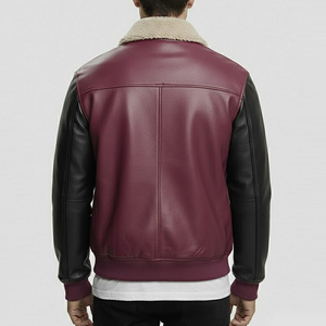 Removable Winter <b>Jacket</b> Men Vintage Bomber <b>Jacket</b> <b>Brown</b> Mens 100% Polyester with Turn-down Collar Premium Soft <b>Leather</b> - Product Image 2