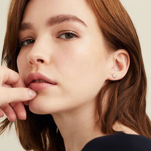 Boucles d'oreilles en diamant cultivé en laboratoire certifié IGI, or véritable 18 carats, bijoux pour femmes, pour mariage, fiançailles, anniversaire, cadeau - Product Image 2