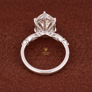 Anillo de compromiso y eternidad de lujo para mujer, con diamante marquise cultivado en laboratorio, certificado por IGI, 5 quilates, color DE, claridad VS1, oro amarillo de 10K/14K - Product Image 4