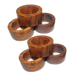 Ronds de serviette élégants, polis, haut de gamme, faits à la main, couleur bois naturel, avec logo personnalisé et prix de gros - Product Image 6