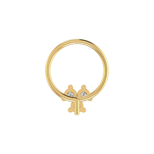 0.05 Carat 14K <b>Gold</b> Round Brilliant Cut <b>Nose</b> Pin-HI Color VS-SI Clarity - Product Image 5
