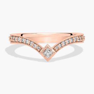 แหวนแบบซ้อนได้ Pavé Drop Kite สีโรสโกลด์ - Product Image 5