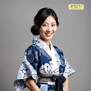 Venta al por mayor personalizado de las mujeres japonesas de diseño tradicional Kimono vestido 100% algodón sólido Formal invierno de punto cremallera botón - Product Image 5