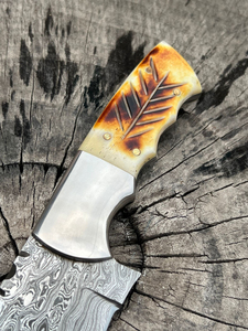 มีดสกินเนอร์ดามัสกัส คุณภาพพรีเมียม ใบมีดเหล็กดามัสกัสสำหรับล่าสัตว์ มีดสกินเนอร์ดามัสกัส อุปกรณ์สำหรับกิจกรรมกลางแจ้ง - Product Image 3