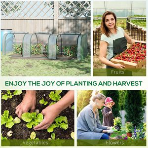 Serre tunnel portable 9,7 L x 3 W x 2,5 H avec 3 portes zippées, couverture en PVC résistante à l'eau et aux UV pour jardins - Product Image 3