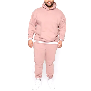 Men's Casual XL 100% Cotton Fleece Sweatsuit Wholesale Hoodie <b>Sweatpants</b> <b>Set</b> with Custom Logo Blank Jogger Tracksuits Plus Size - Product Image 4
