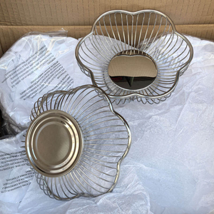 Panier à légumes en fil métallique en forme de fleur, panier à fruits décoratif pour la maison, panier à pain - Product Image 1