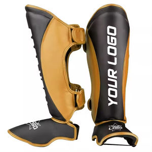 Espinilleras Profesionales Personalizadas para Entrenamiento de Muay Thai y Kickboxing, Espinilleras de Cuero PU, Diseño Ajustable y Transpirable para Piernas y Pies - Product Image 1