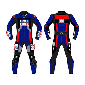 Traje de Motociclismo Personalizado Unisex de Cuero Vacuno/Canguro, Mono de Una Pieza para Carreras, OEM, CE, Impermeable - Product Image 1