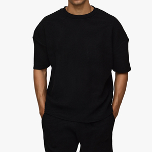 Camisetas y Pantalones Cortos al por Mayor OEM con Logotipo Personalizado, Estilo Retro Lavado, 275g, 100% Algodón, Camiseta Holgada para Hombre - Product Image 5