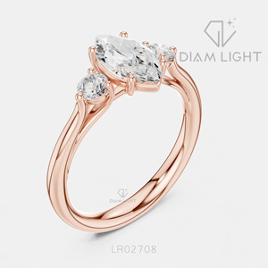Bague de fiançailles en or blanc 14 carats avec diamant de laboratoire taille marquise 1,00 carat, certifiée IGI, bijoux fins pour femmes, idéale pour offrir - Product Image 4