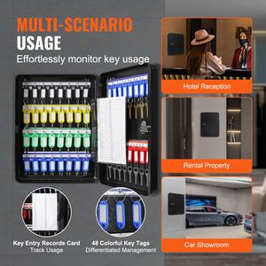 Organizzatore di Chiavi in Acciaio con Serratura Digitale a 48 Tasti, Ripiani Regolabili, Cassetta di Sicurezza Digitale, Organizzatore da Parete - Product Image 5