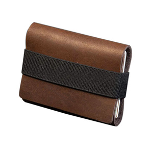 Leather <b>Card</b> <b>Holder</b> Custom Genuine Leather Credit <b>Card</b> <b>Wallet</b> Slim Zipper Pocket RFID Style Business <b>Card</b> Case OEM Manufacturer - Product Image 3