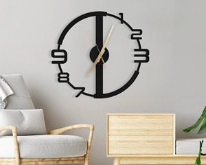 Horloge murale moderne finition noire, idéale pour les espaces de vie et les chambres, parfaite pour la gestion du temps quotidienne et la décoration murale. - Product Image 3
