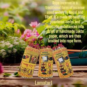 Juego de incienso de cuerda Tashi y Lumbini de hierba de limón natural hecho a mano en Nepal de 3 inciensos aromáticos de excelente fragancia para aliviar el estrés - Product Image 5