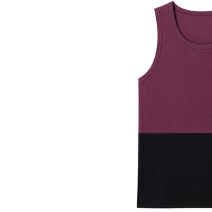Débardeur Homme Violet et Noir, Design Color Block, Décontracté, Été, Gym, Fitness, Entraînement, Musculation, Coton, Athlétique - Product Image 3