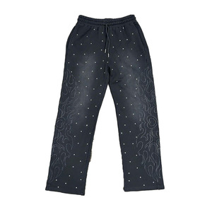 Pantalones Deportivos de Felpa de Algodón para Hombre, de Alta Calidad y Peso Pesado, Estilo Oversize, Pierna Ancha, Holgados, 400gsm, Cintura Doble - Product Image 1