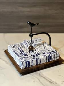 Porte-serviettes d'oiseau pour table, distributeur de serviettes plates en bois massif de qualité supérieure, support carré vintage pour serviettes en papier de cocktail, décoration d'intérieur - Product Image 3