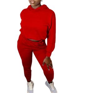 Automne nouveauté à manches longues décontracté femmes deux pièces ensemble couleur unie pantalons de survêtement et sweat à capuche ensemble Sport survêtements pour femmes 2026 - Product Image 4