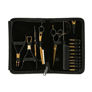 Wholesale Deluxe Salon Hair Extension <b>Tools</b> Set All-in-One Stainless Steel Pliers <b>Shears</b> Razor Kit Micro Link Manufacturer - Product Image 2
