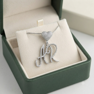 Trendy Iced Rose Gold 925 Silver Lab Grown Diamond Personalized <b>Name</b> <b>Necklace</b> Heart Clasp Hip Hop Pendant Charms Gift Girlfriend - Product Image 5