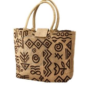 100% sac à provisions en jute naturel de bonne qualité Logo personnalisé écologique imprimé pour dames sac de transport pour l'épicerie légumes Fruits - Product Image 3